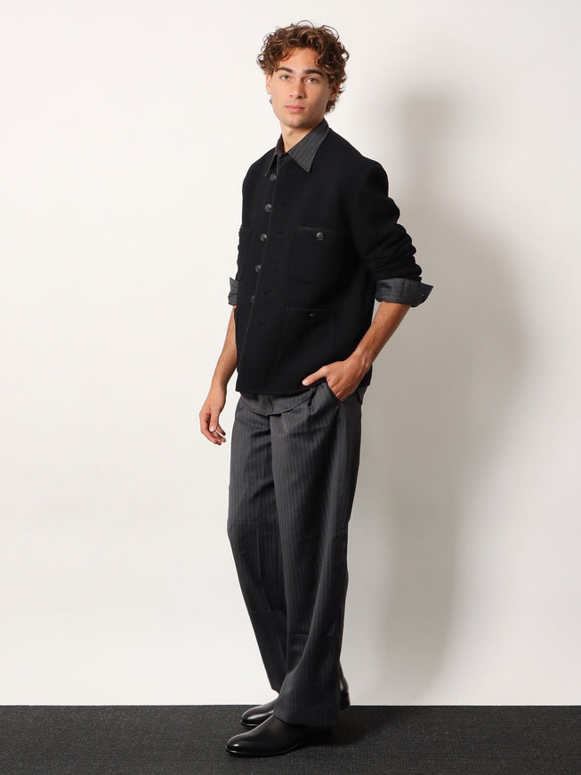 Tonywack Wool Blend Pinstriped Trousers