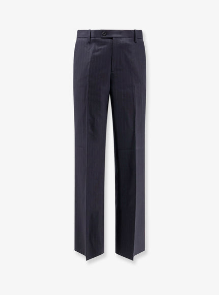 Tonywack Wool Blend Pinstriped Trousers Blu
