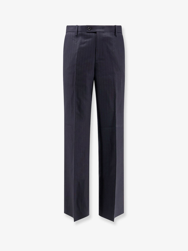 Tonywack Wool Blend Pinstriped Trousers Blu