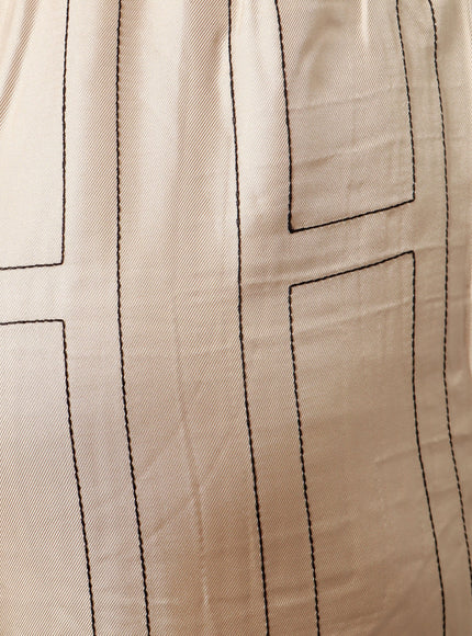 Toteme Silk Trousers With Monogram Logo Embroidery