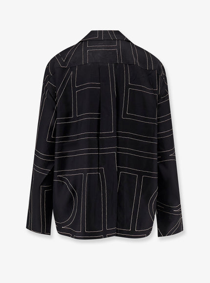 Toteme Silk Shirt With Monogram Logo Embroidery