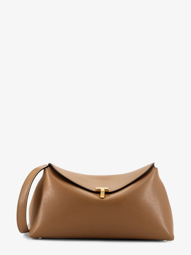 Toteme T-Lock Clutch Leather Shoulder Bag Uni Camel