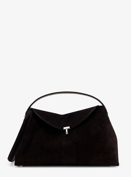 Toteme T-Lock Hammered Leather Shoulder Bag Uni Espresso