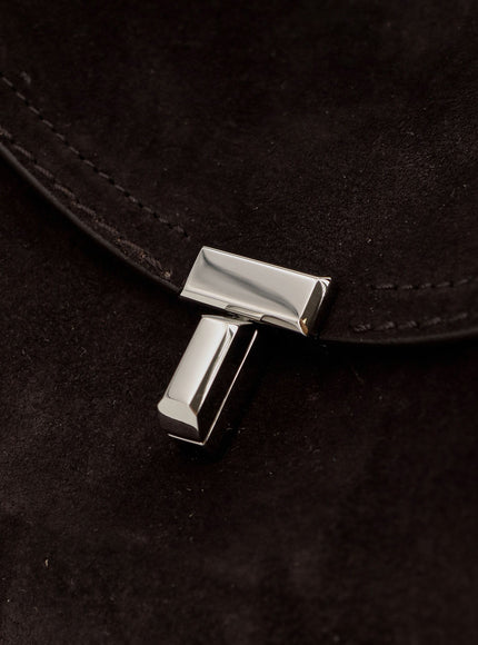 Toteme T-Lock Hammered Leather Shoulder Bag