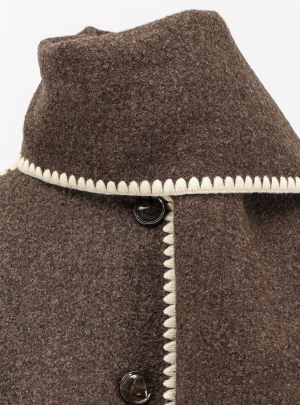 Toteme Embroidered Scarf Wool Blend Jacket