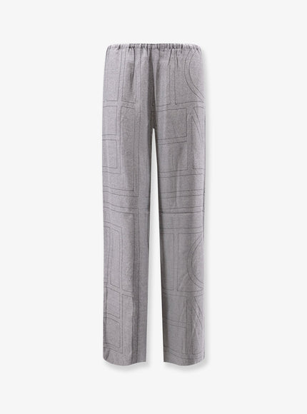 Toteme Monogram Flannel Trousers Smokemelange