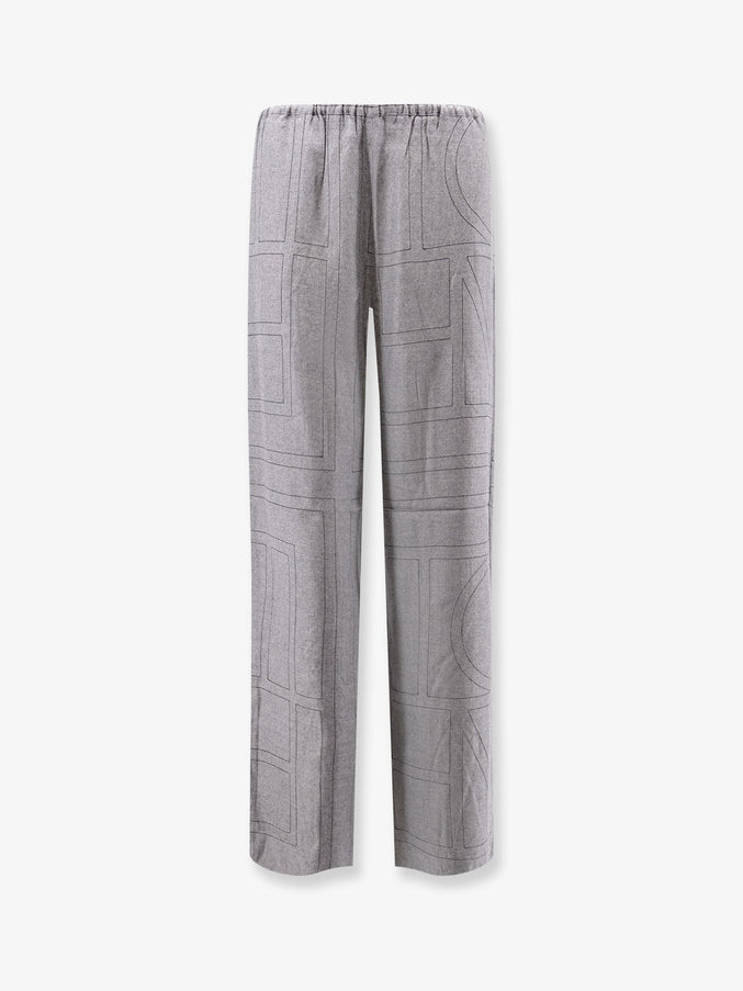 Toteme Monogram Flannel Trousers Smokemelange