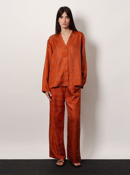 Toteme Silk Shirt With Monogram Logo Embroidery