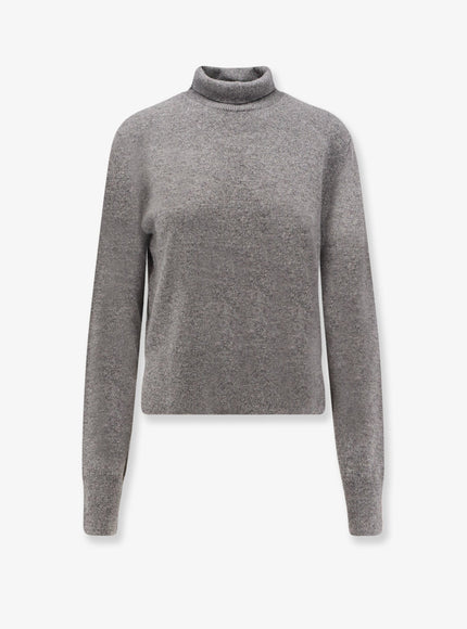 Toteme Cashmere Turtleneck Sweater Grey Melange