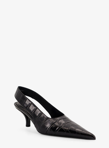 Toteme Leather Slingback Pumps With Croco Effect