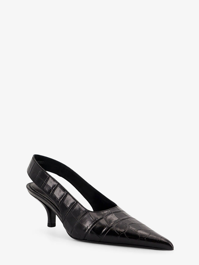 Toteme Leather Slingback Pumps With Croco Effect
