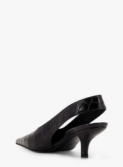 Toteme Leather Slingback Pumps With Croco Effect