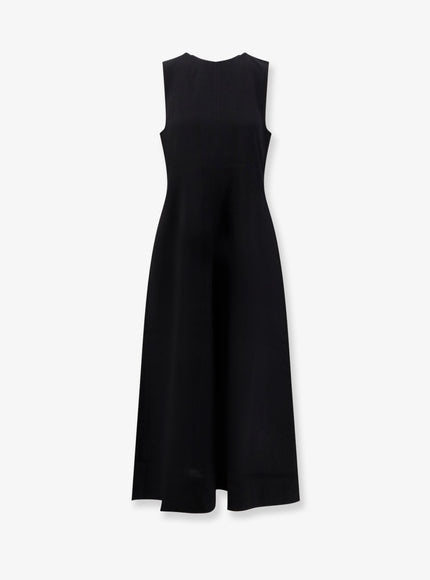 Toteme Woven Stripes Long Viscose Dress Black