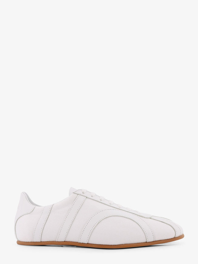 Toteme Canvas Low-Top Sneakers With Leather Profiles White