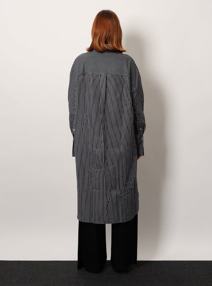 Toteme Striped Kimono-Sleeve Shirtdress