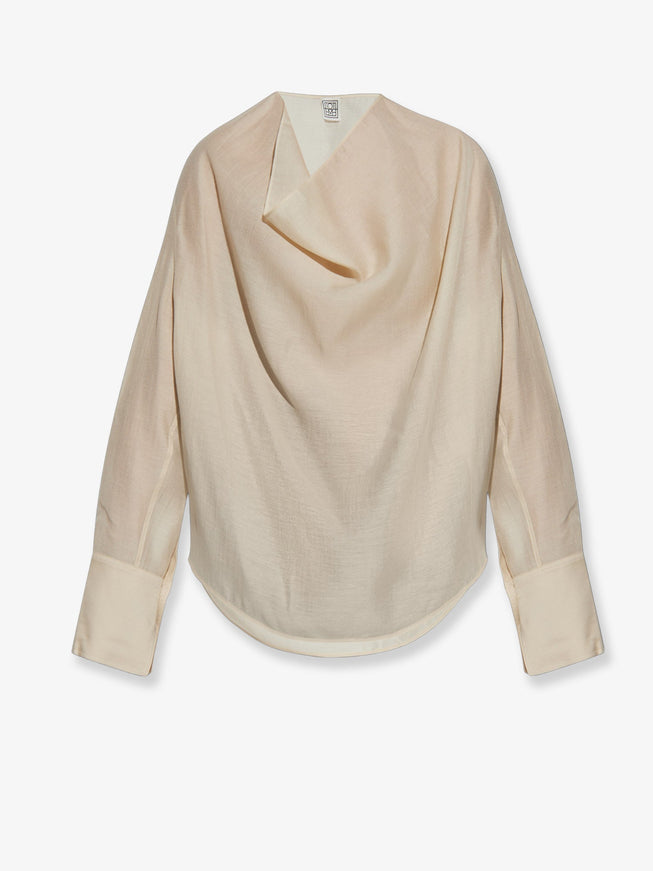 Toteme Lyocell And Linen Blend Shirt Ecru