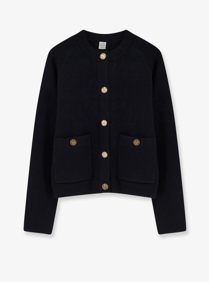 Toteme Wool And Cashmere Blend Cardigan Black