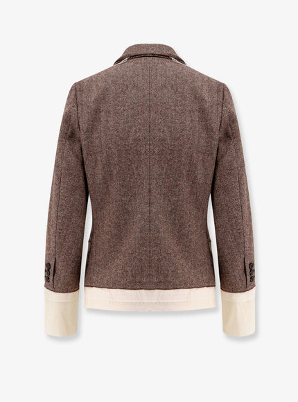 Undercover Wool Blend Blazer With Frayed Profiles