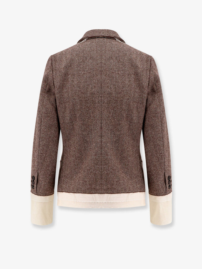 Undercover Wool Blend Blazer With Frayed Profiles