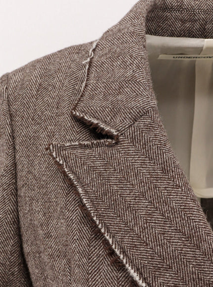 Undercover Wool Blend Blazer With Frayed Profiles