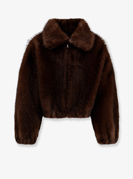 Valentini 1972 Faux Fur Bomber Jacket Cocoa