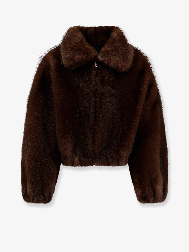 Valentini 1972 Faux Fur Bomber Jacket Cocoa