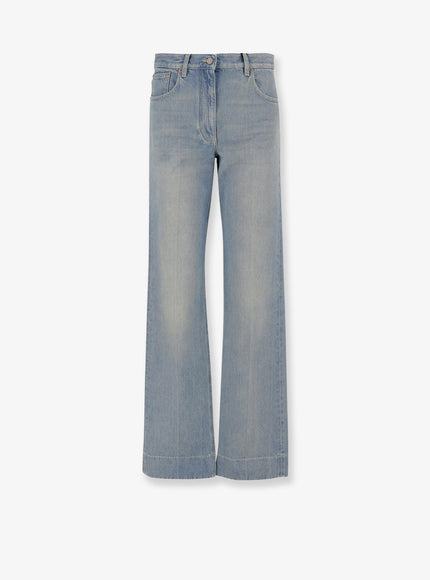 Valentino Stone-Washed Denim Jeans Medium Blue Denim