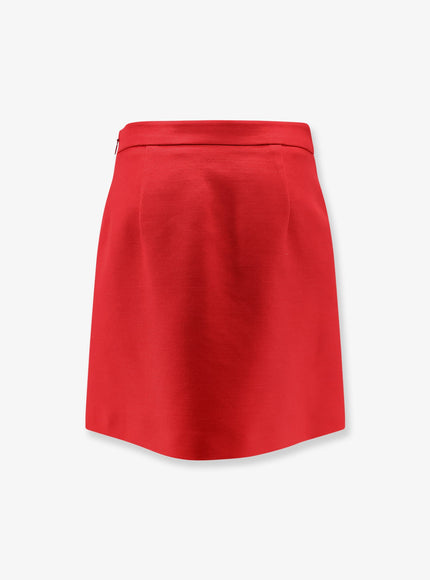 Valentino Crepe Couture Skirt With Heart Jewel Buttons