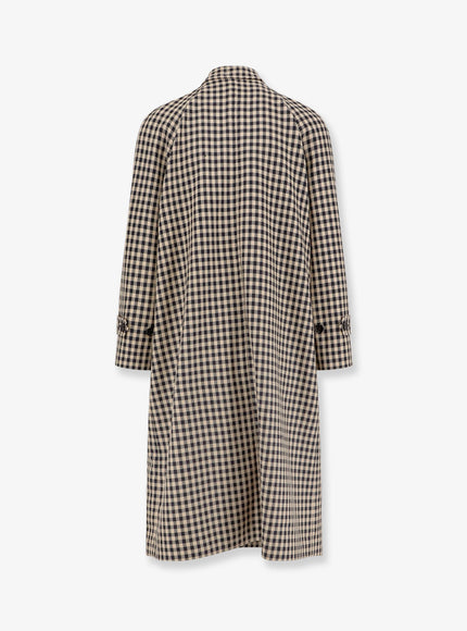 Valentino Wool And Cotton Coat With Vichy Motif