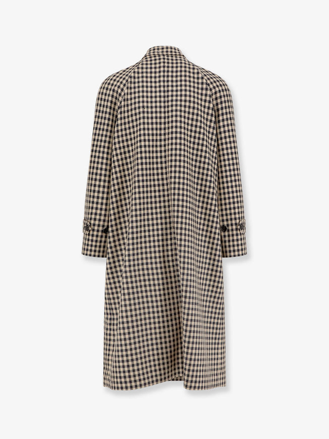 Valentino Wool And Cotton Coat With Vichy Motif