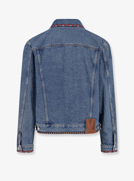 Valentino Denim Jacket With Multicolor Embroidery