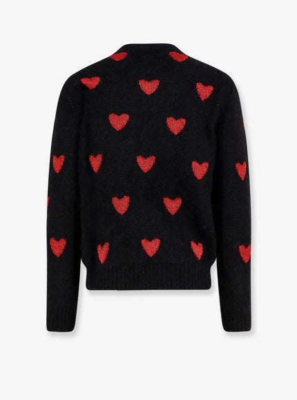 Valentino Wool And Mohair Sweater With Lurex Hearts
