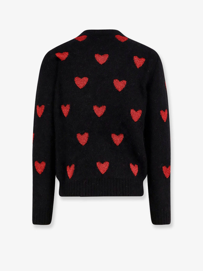 Valentino Wool And Mohair Sweater With Lurex Hearts