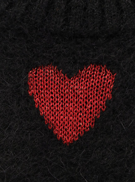 Valentino Wool And Mohair Sweater With Lurex Hearts