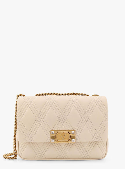 Valentino Garavani Valentino Garavani Quiltie 67 Leather Medium Shoulder Bag With Chain Uni Beige