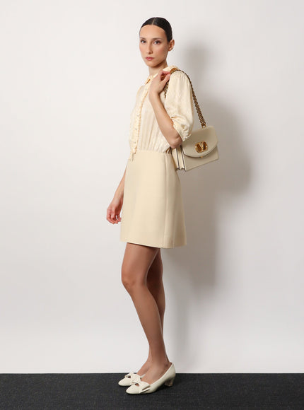 Valentino Garavani Vain Leather Shoulder Bag With Vlogo Signature Detail