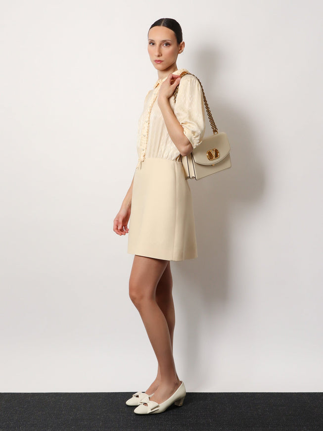 Valentino Garavani Vain Leather Shoulder Bag With Vlogo Signature Detail