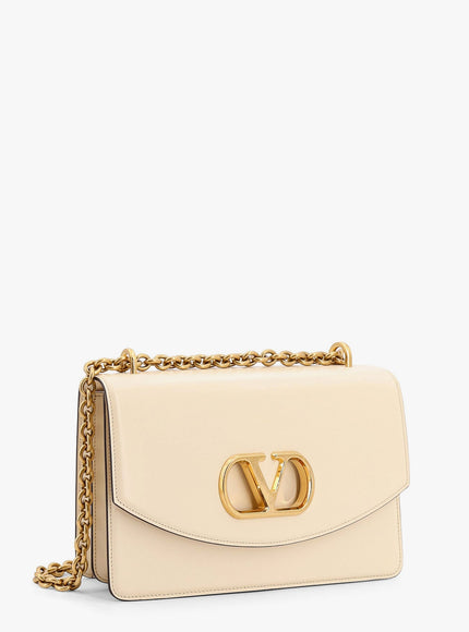 Valentino Garavani Vain Leather Shoulder Bag With Vlogo Signature Detail