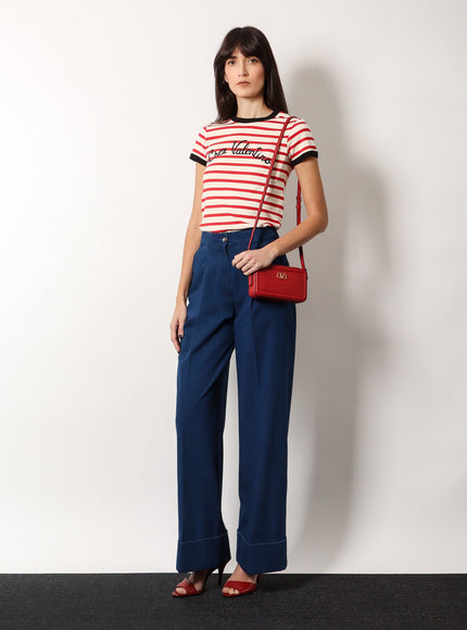 Valentino Garavani Valentino Garavani Alltime Leather Shoulder Bag With Vlogo Signature Detail