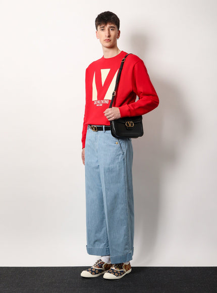 Valentino Garavani Valentino Garavani 9To5 Leather Shoulder Bag With Vlogo Signature Closure