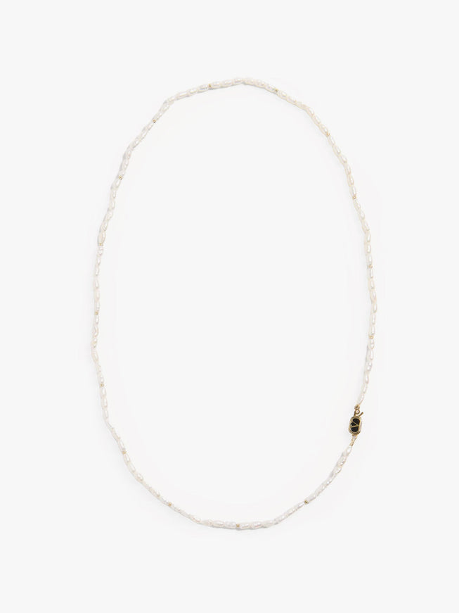 Valentino Garavani Metal Necklace With Pearls Uni Bianco