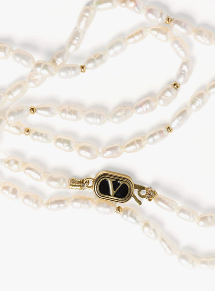 Valentino Garavani Metal Necklace With Pearls