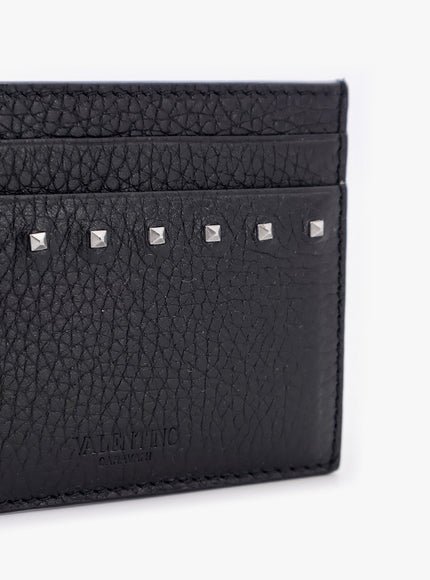 Valentino Garavani Leather Card Holder With Stud Detail