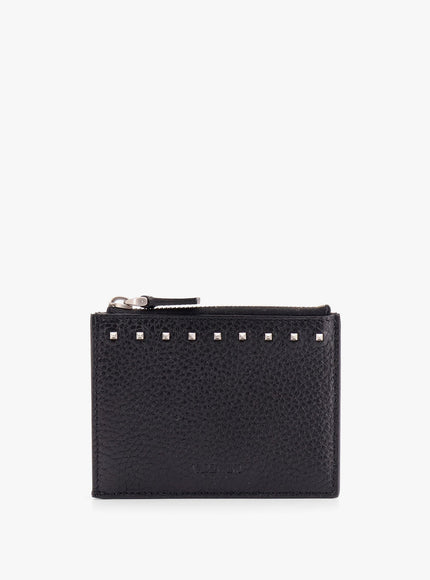 Valentino Garavani Valentino Garavani Rockstud Leather Card Holder Uni Nero