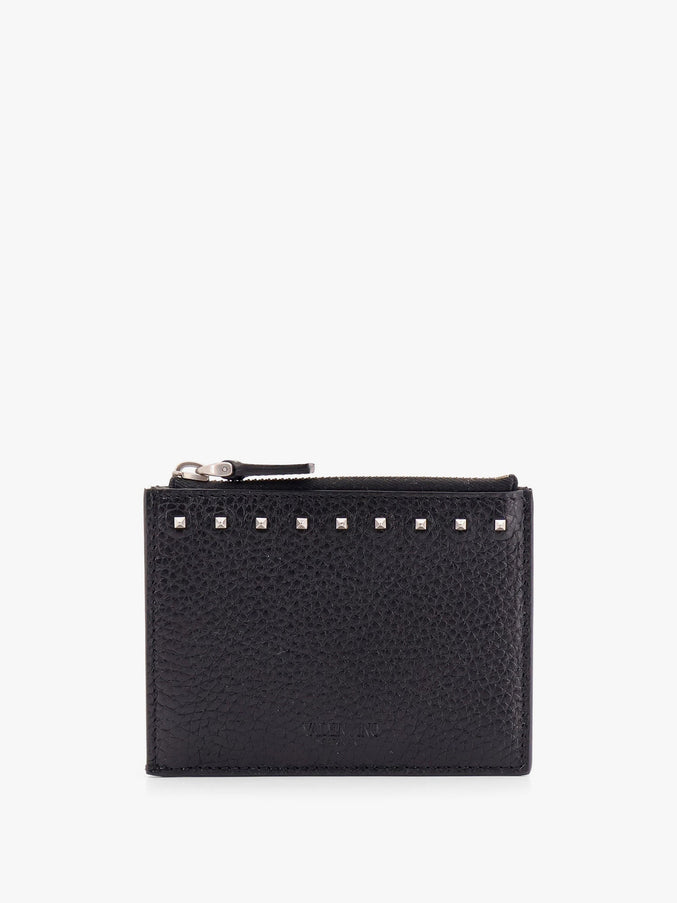 Valentino Garavani Valentino Garavani Rockstud Leather Card Holder Uni Nero