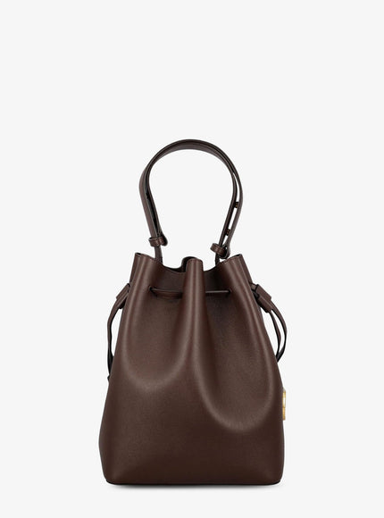Valentino Garavani Leather Bucket Bag With Metal Vlogo Signature
