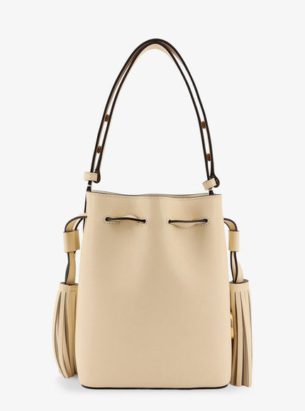 Valentino Garavani Leather Bucket Bag With Metal Vlogo Signature