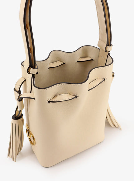 Valentino Garavani Leather Bucket Bag With Metal Vlogo Signature