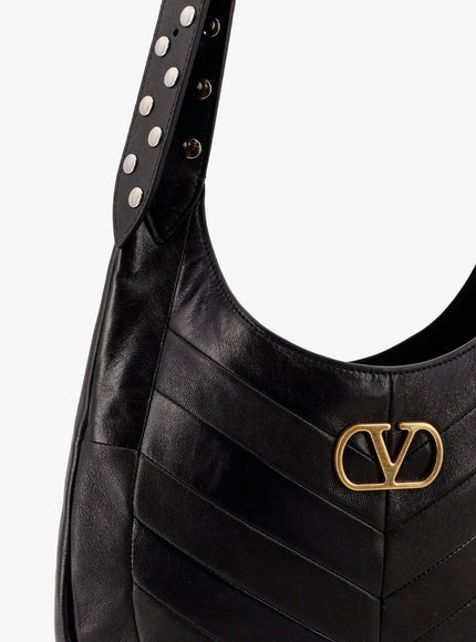 Valentino Garavani Leather Hobo Crossbody Bag With Metal Vlogo Signature