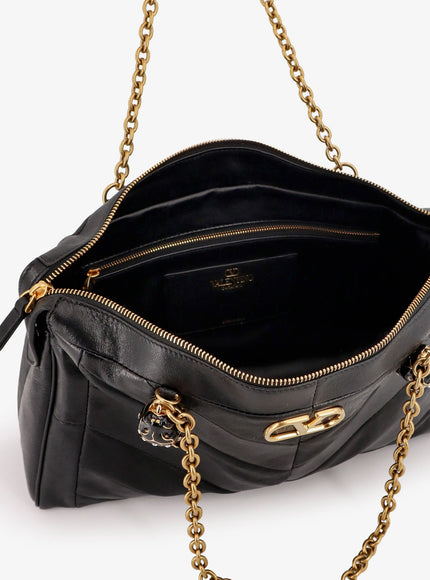 Valentino Garavani Panthea Leather Crossbody Bag With Metal Vlogo Signature